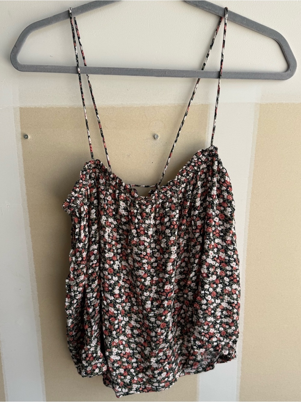 Volcom Floral Smocked Camisole - Black, Pink, White